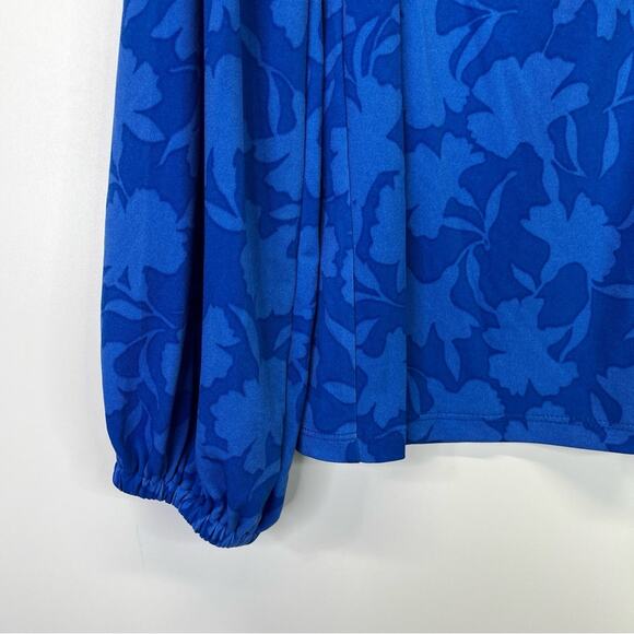 Michael Kors Shadow-Fleur Print Long-Sleeve Top grecian blue - PL - Picture 6 of 12